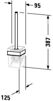 Duravit Ёршик для унитаза настенный стеклянный Karree 009957 - Вид №2