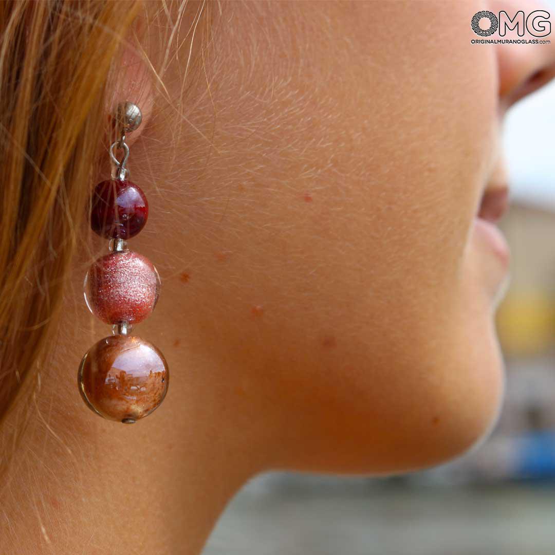 4456 ORIGINALMURANOGLASS Серьги Беззаботность - Коллекция Antica Murrina - муранское стекло OMG 4 см  - Вид №1