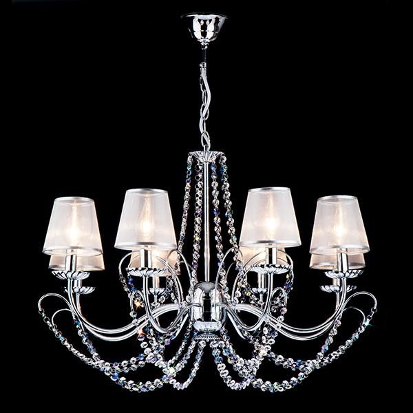 Подвесная люстра Eurosvet 10069/8 хром/прозрачный хрусталь Strotskis EUROSVET ДИЗАЙНЕРСКИЕ 186763 Серебро  - Вид №3