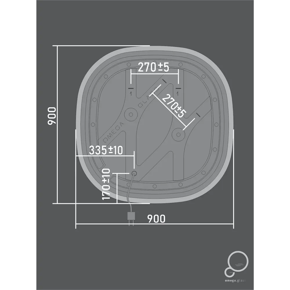 Зеркало OMEGA GLASS Фантом с LED-подсветкой 90 см 84986998 STLM-0057487 - Вид №12