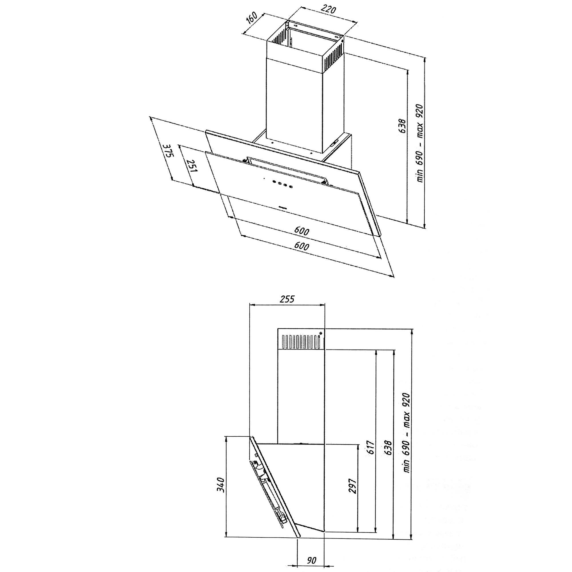 9941362 Вытяжка наклонная Akpo WK-11 Juno II белый/белый STDN-0131361 - Вид №12