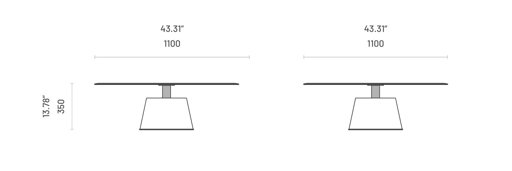 Стеклянный квадратный журнальный столик Domkapa Panton ARCH-00069133 - Вид №3