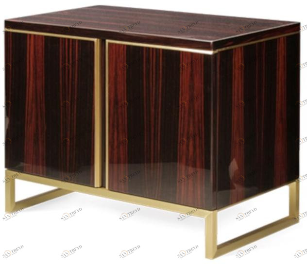 JOSÉ LEITE DE CASTRO Прямоугольная тумбочка из черного дерева  10405621 