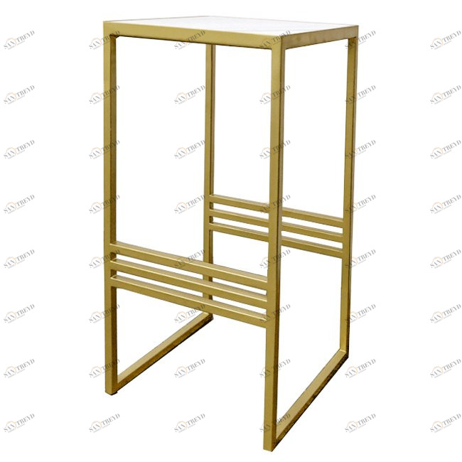 Приставной столик золотой с мраморным белым топом 32 см FOR MISS  264003 Золото;белый 