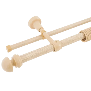 Карниз двухрядный 200 см металл/пластик цвет бежевый