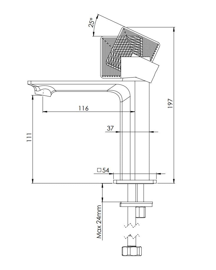 Однорычажный смеситель для раковины без слива Daniel Rubinetterie Stellar ARCH-00055488 - Вид №4