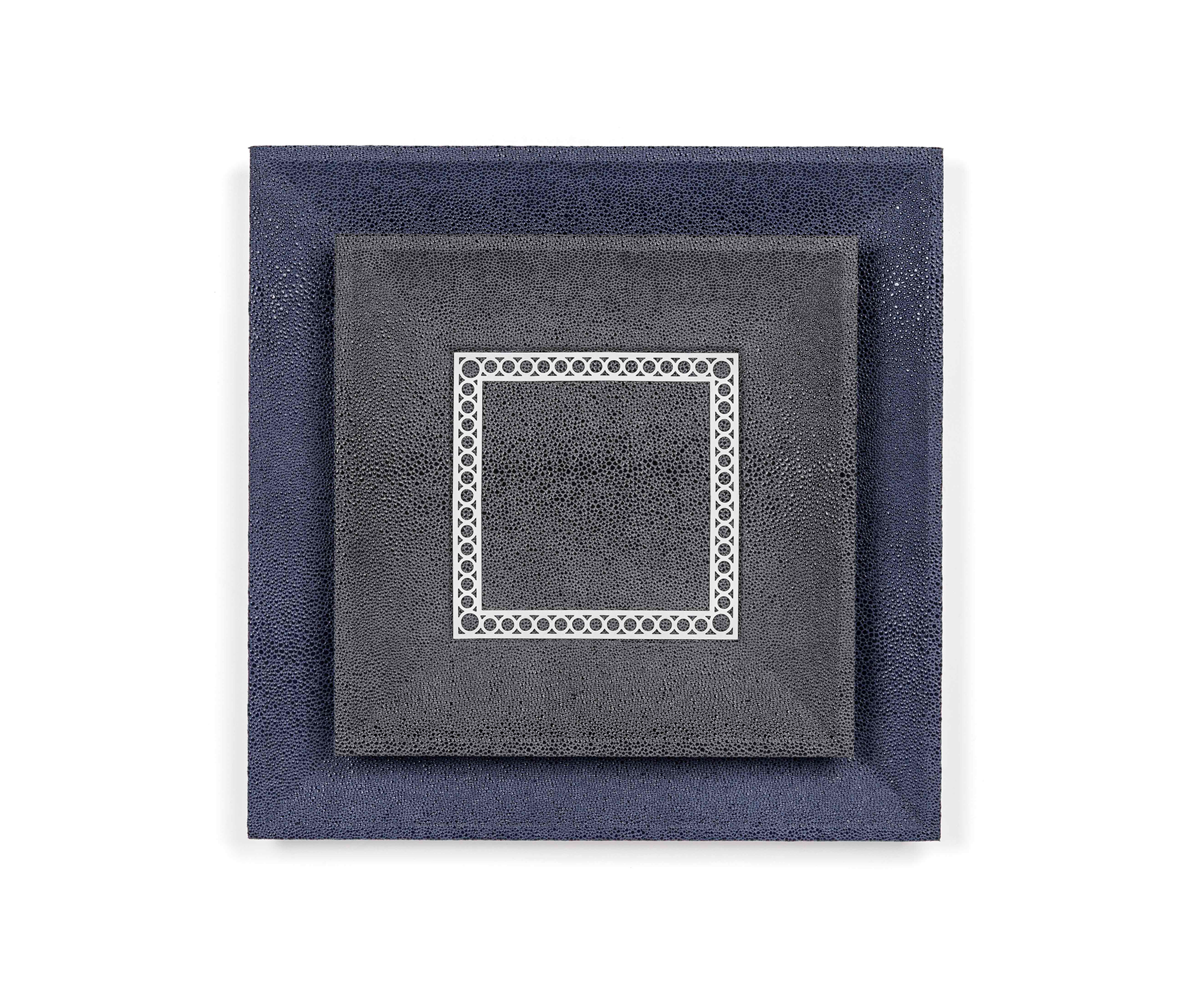 Поднос для мелочей Aston Square - 35X35 см/металл-хром/ари-кожа_светло-серый Pinetti 00.1891.061.015 - Вид №2