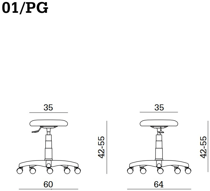 Linea Fabbrica Офисный стул с регулируемой высотой на колесиках Mea soft sun-id-1476741 - Вид №1