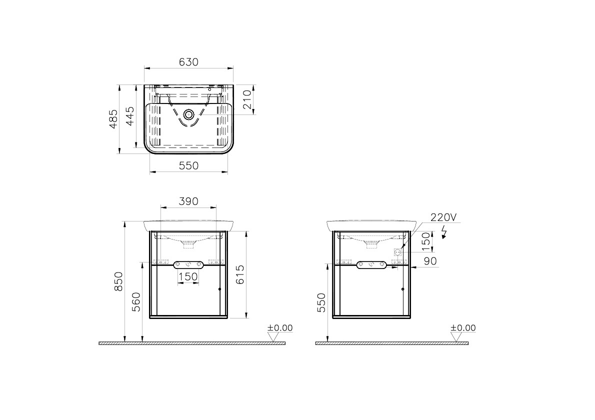 60828 Раковина Vitraglobal Sento - Вид №1