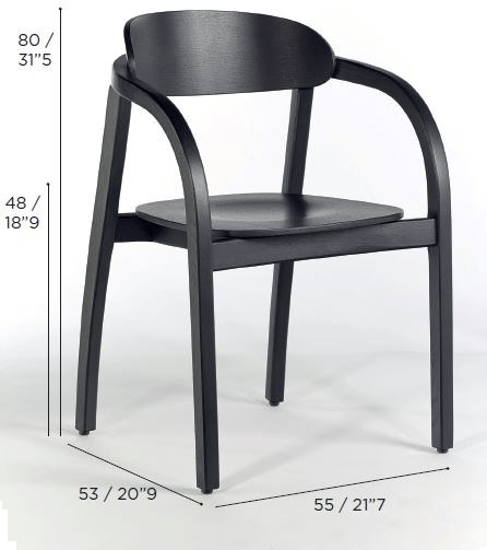 Wildspirit Стул деревянный с подлокотниками с открытой спинкой Arch sun-id-1510025 - Вид №9