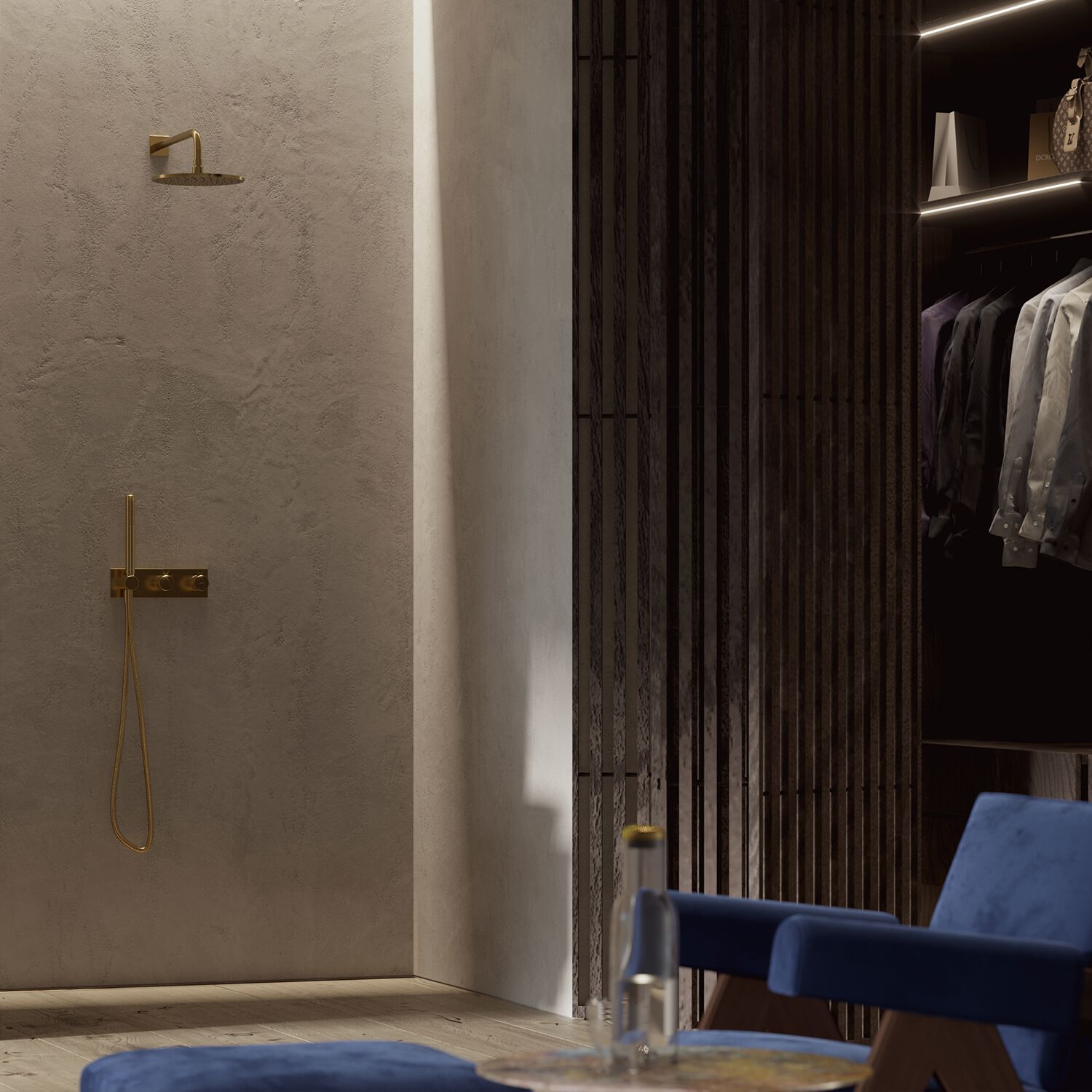 Встраиваемый смеситель для душа / ванны с ручным душем OMNIRES CONTOUR CT8035/1 ARCH-00043508 - Вид №2