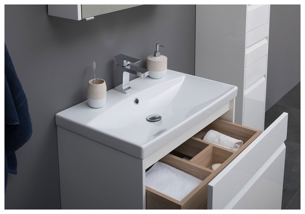 Тумба с раковиной Aquanet Палермо 70 белый 0020393800188555 - Вид №6