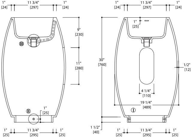 Sa0506 Накладная раковина на столешницу  овальная Blu Bathworks® Halo - Вид №4