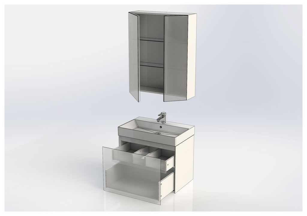 Мебель для ванной Aquanet Йорк 70 белый 00203643 - Вид №4