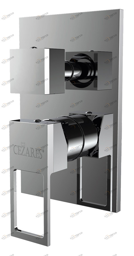 Встраиваемый однорычажный смеситель для душа с поворотным переключателем на 3 выхода с комбо положением CEZARES EFFECT-DEV3-01