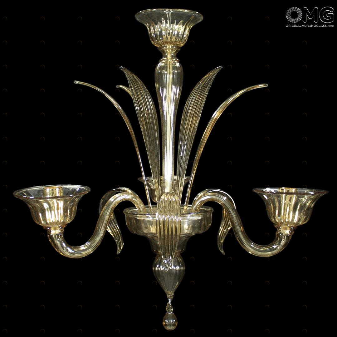 1061 ORIGINALMURANOGLASS Люстра Веньер на 3 лампочки - муранское стекло OMG  см MODERNO