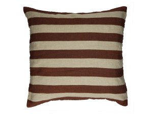 Льняная квадратная полосатая подушка