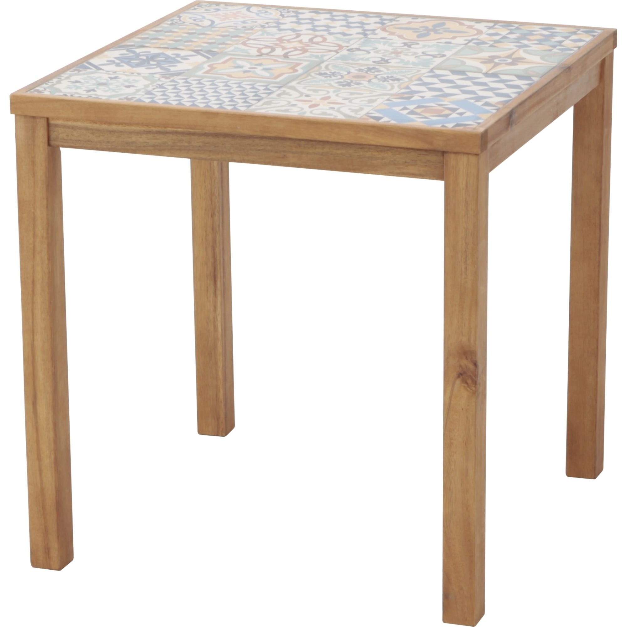 19227201 Стол садовый квадратный 70x70x72 см акация/керамика коричневый Santreyd 