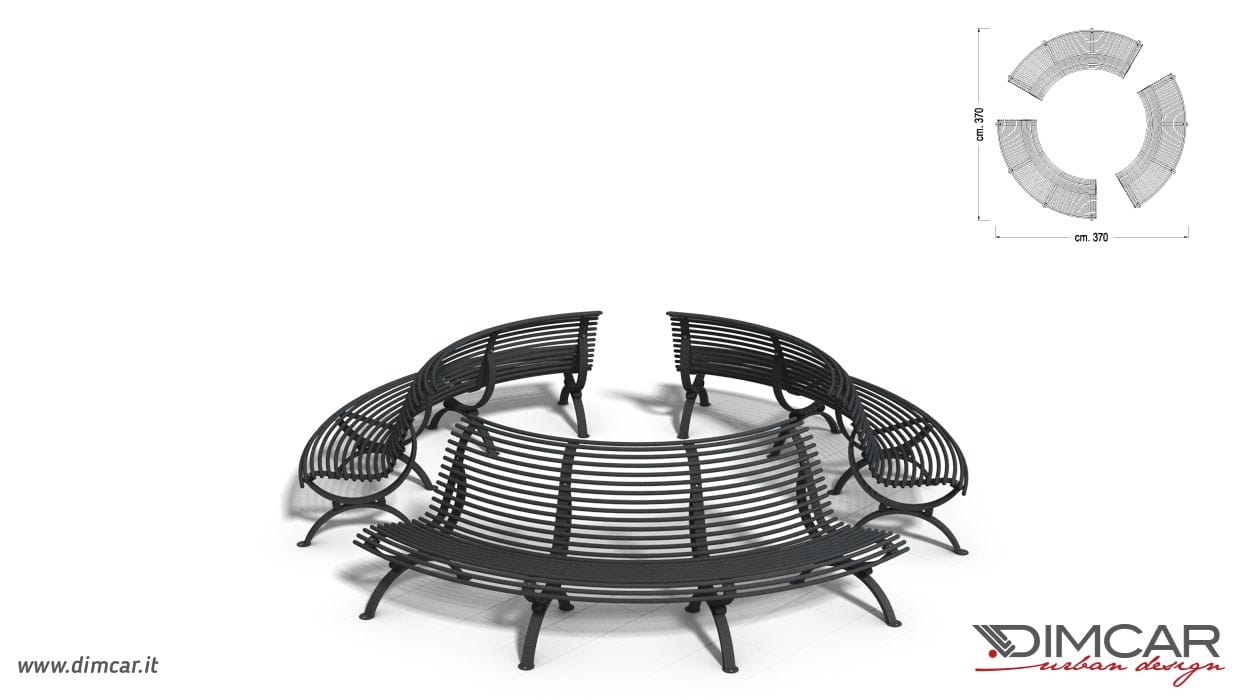 Изогнутая скамья с сиденьем вогнутой стороны DIMCAR ARCH-00031744 - Вид №4