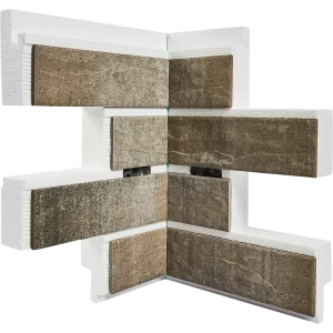 Термопанель внутренний угол Мосстрой-31 Brick Stone бежевый 31x31x41x5 см