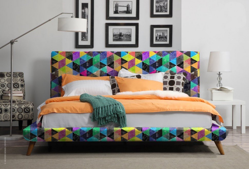Кровать двуспальная 160х200 разноцветная Chameleo Burst ICON DESIGNE CHAMELEO 177951 Разноцветный;розовый;синий  - Вид №1