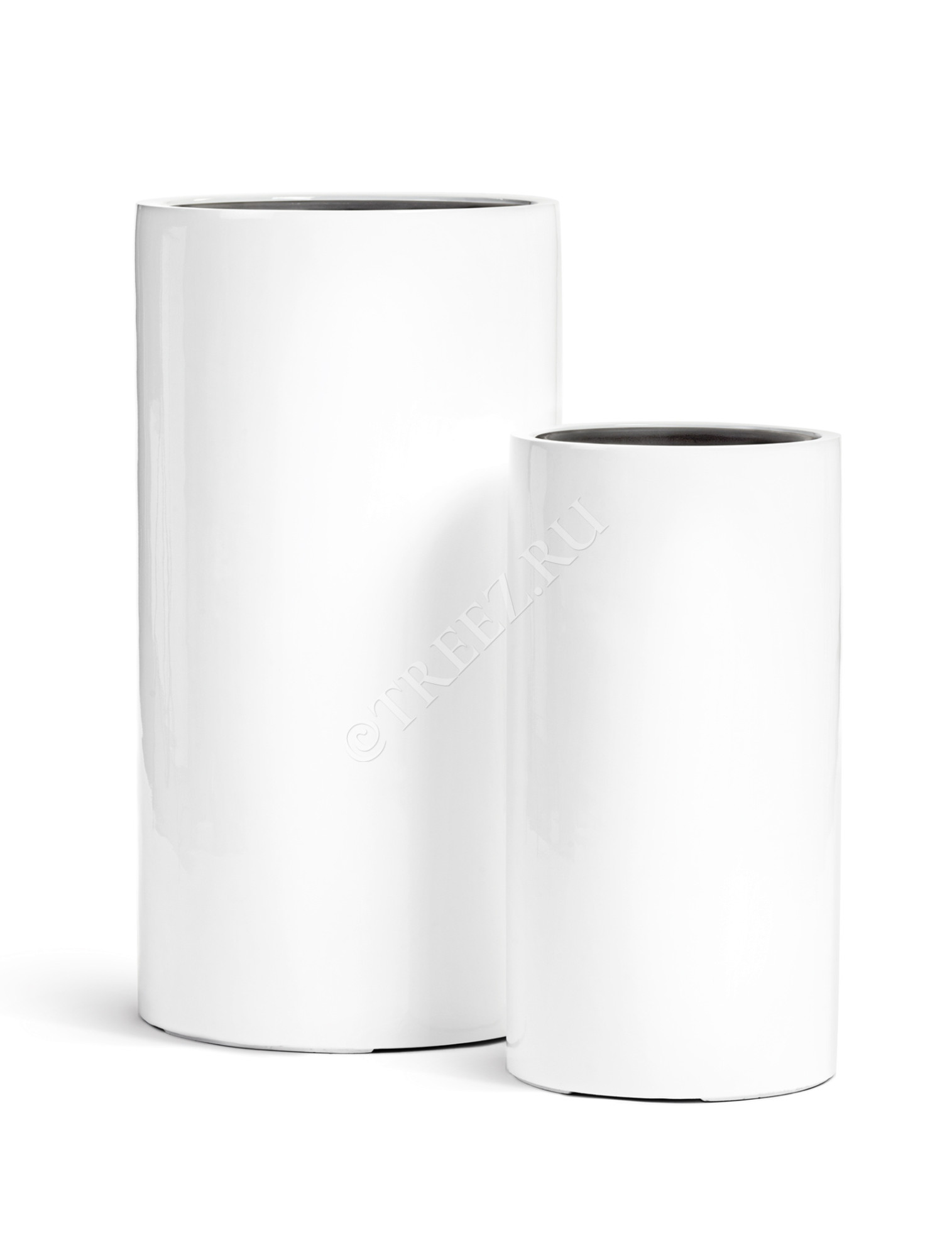 41.3320-05-039-WH-60 Кашпо  Effectory - серия Gloss - Цилиндр высокий- Белый глянцевый лак Цветочная коллекция 