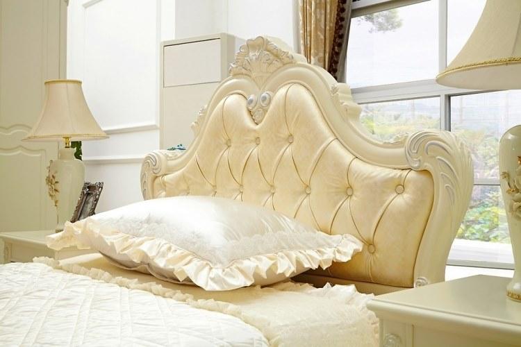 Arrediorg.it® Французская кровать из дерева с тафтинговым изголовьем Bella 978 - Вид №1