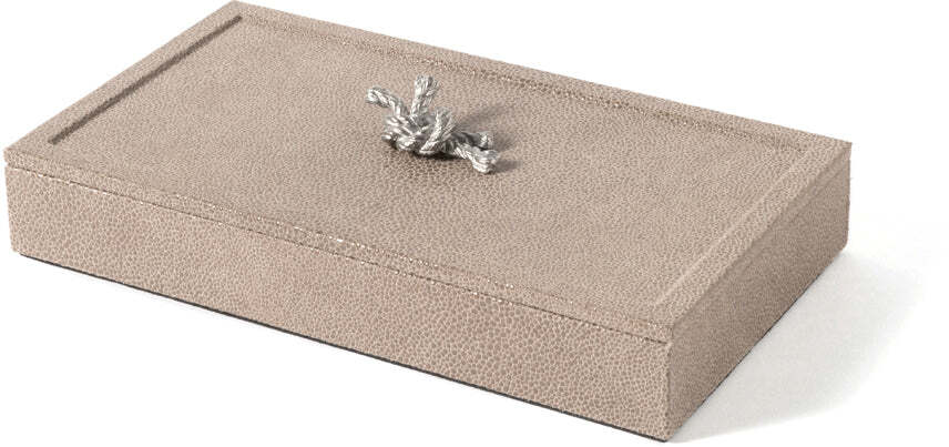 Прямоугольная шкатулка Thalia - 27X15XH9 см / металлическая отделка_хром / ari-leather_taupe