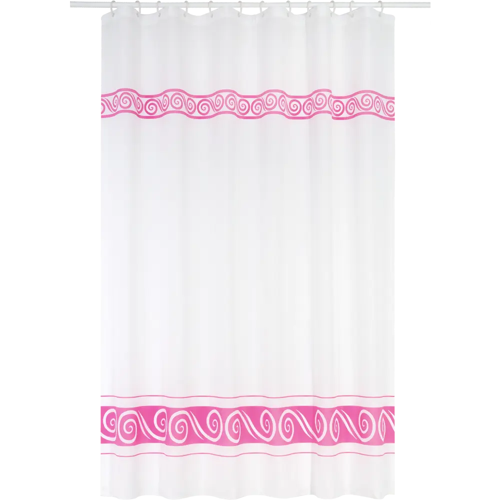 Штора для ванны Bacchetta Ricciolo Rosa с кольцами 180x200 см полиэстер , цвет мультиколор 84621385 STLM-2180750 Шторы текстильные - Вид №1