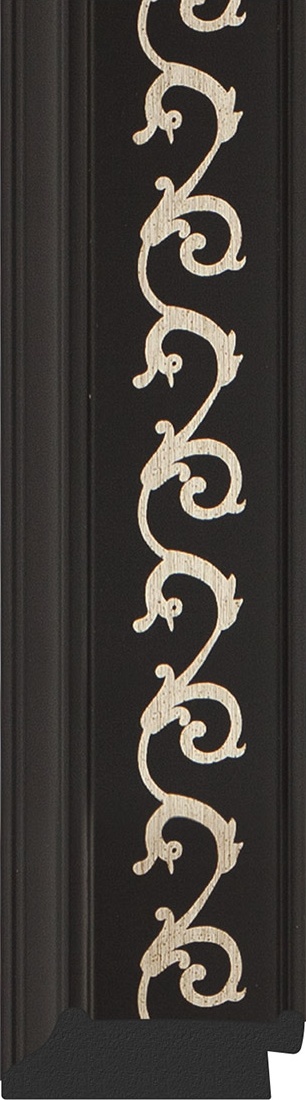 BY 6108 Зеркало напольное с фацетом в багетной раме - черный ардеко 81 mm EVOFORM Exclusive floor - Вид №3