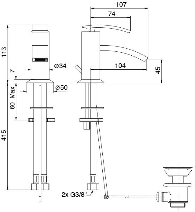 0IQ00094JA00 Glint Смеситель для биде Jacuzzi  - Вид №1