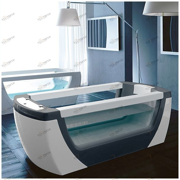 Ванна Gruppo treesse Vision VTL-V1381-SE серая стеклянная прозрачная VTLV1381SE