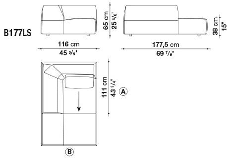 B&B Italia Мягкая кушетка из ткани Bend sun-id-1430651 - Вид №2
