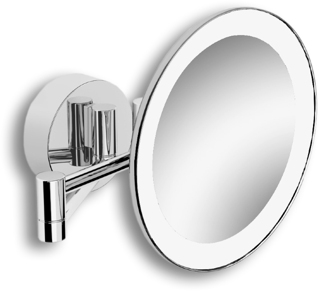 71585-3 Зеркало подвесное поворотное трехкратное увеличение с подсветкой кабель в стене цвет хром LANGBERGER VICO