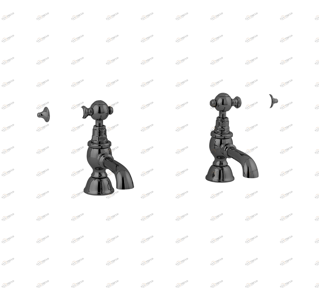 Gentry Home Смеситель для раковины мостик на 2 отверстия 200мм Berkeley Темный никель GH100758 