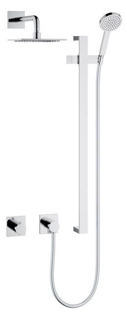 59605010002 Душевой Kомплект 10 / Tермостат на 2 потребителя / с квадратными розетками KEUCO IXMO Sets - Вид №1
