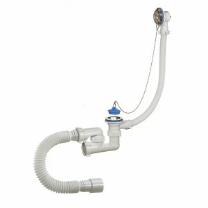 Сифон для ванны регулир. с переливом,гибк.трубой  А-80089 О) А-80089