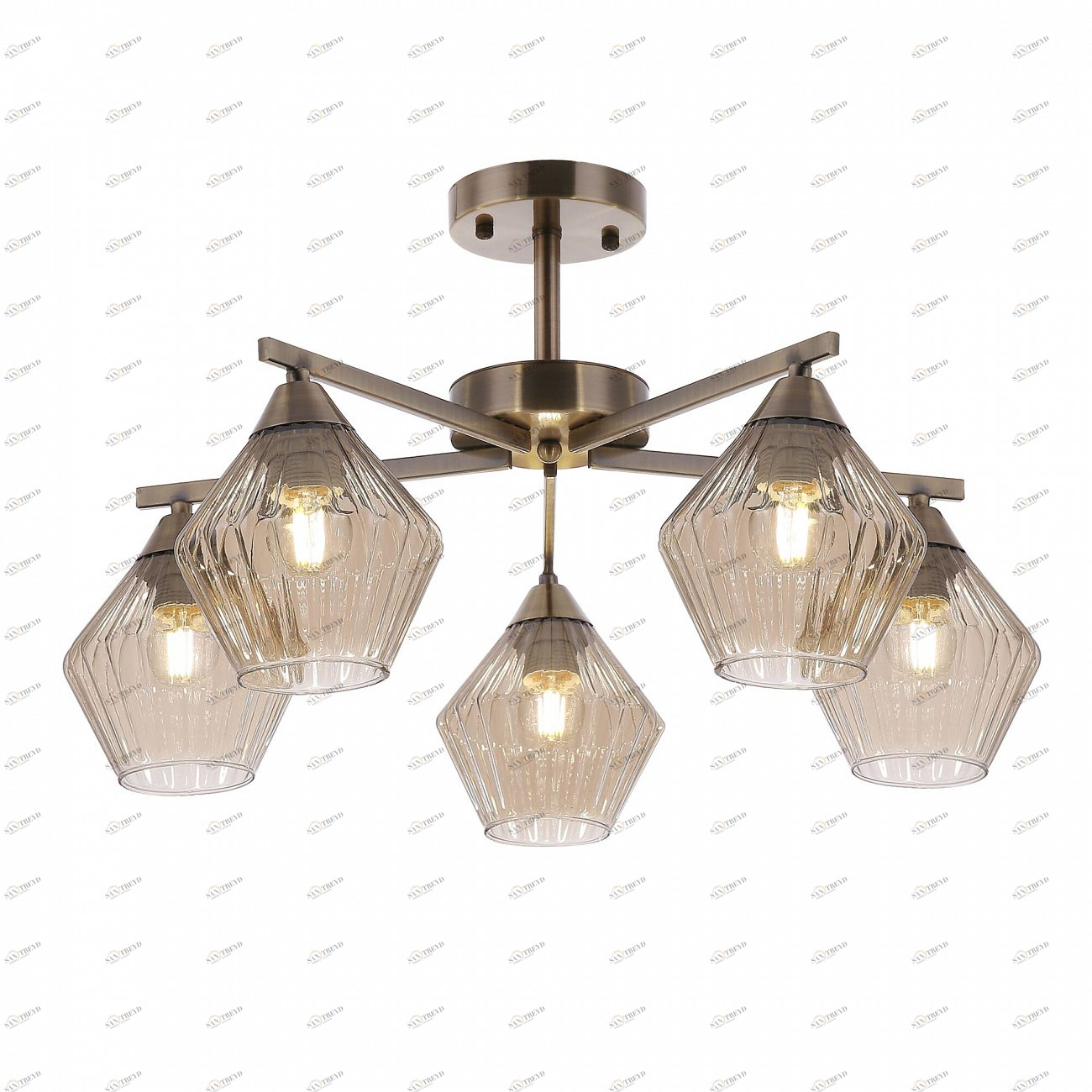 Люстра подвесная бронзовая с 5 плафонами Anika FR5048PL-05BZ FREYA MODERN 00-3956385 Бронза