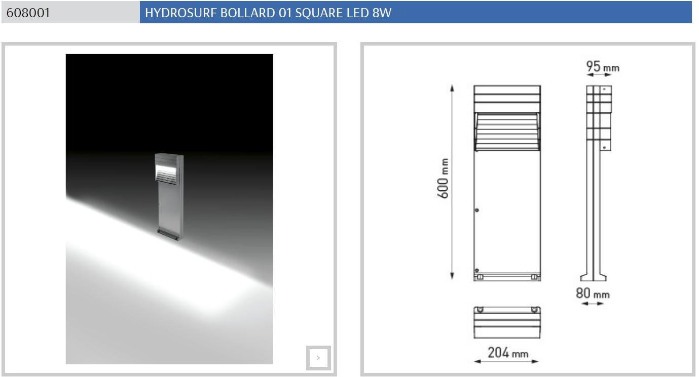 PUK Светодиодный столбик из литого алюминия Hydrosurf sun-id-1458302 - Вид №6