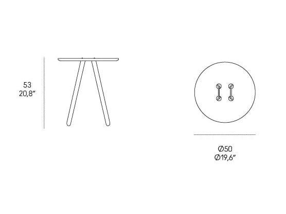 Высокий круглый журнальный столик из дуба Casamania & Horm Twine T ARCH-00086347 - Вид №7