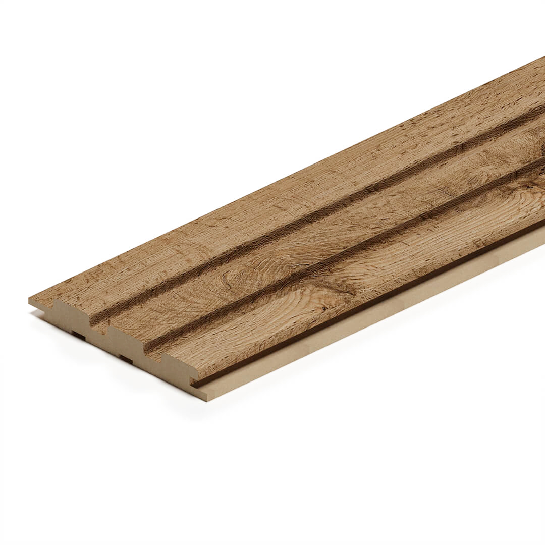 Панель Стеновая Реечная МДФ Stella Beats Light Пекан 2700x119x16 (4шт.упак.) STSR-212