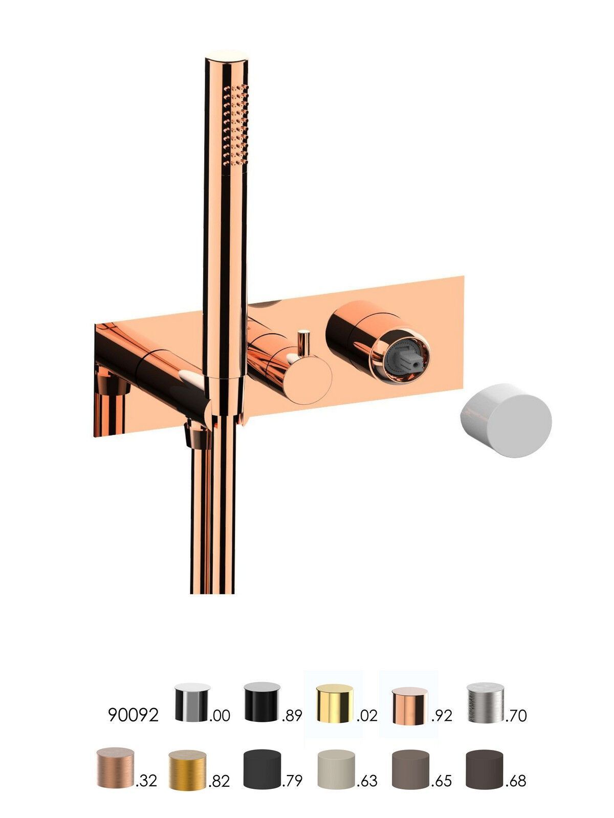 Однорычажный смеситель для ванны с 3 отверстиями и ручным душем Rubinetterie Frattini отдельная эстетика ARCH-00085349 - Вид №17