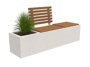 Бетонная скамейка со встроенной плантатором