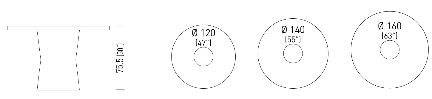 Круглый стол из инженерного пластика и столешница из Compactop® GABER NIDABA ARCH-00045122 - Вид №4