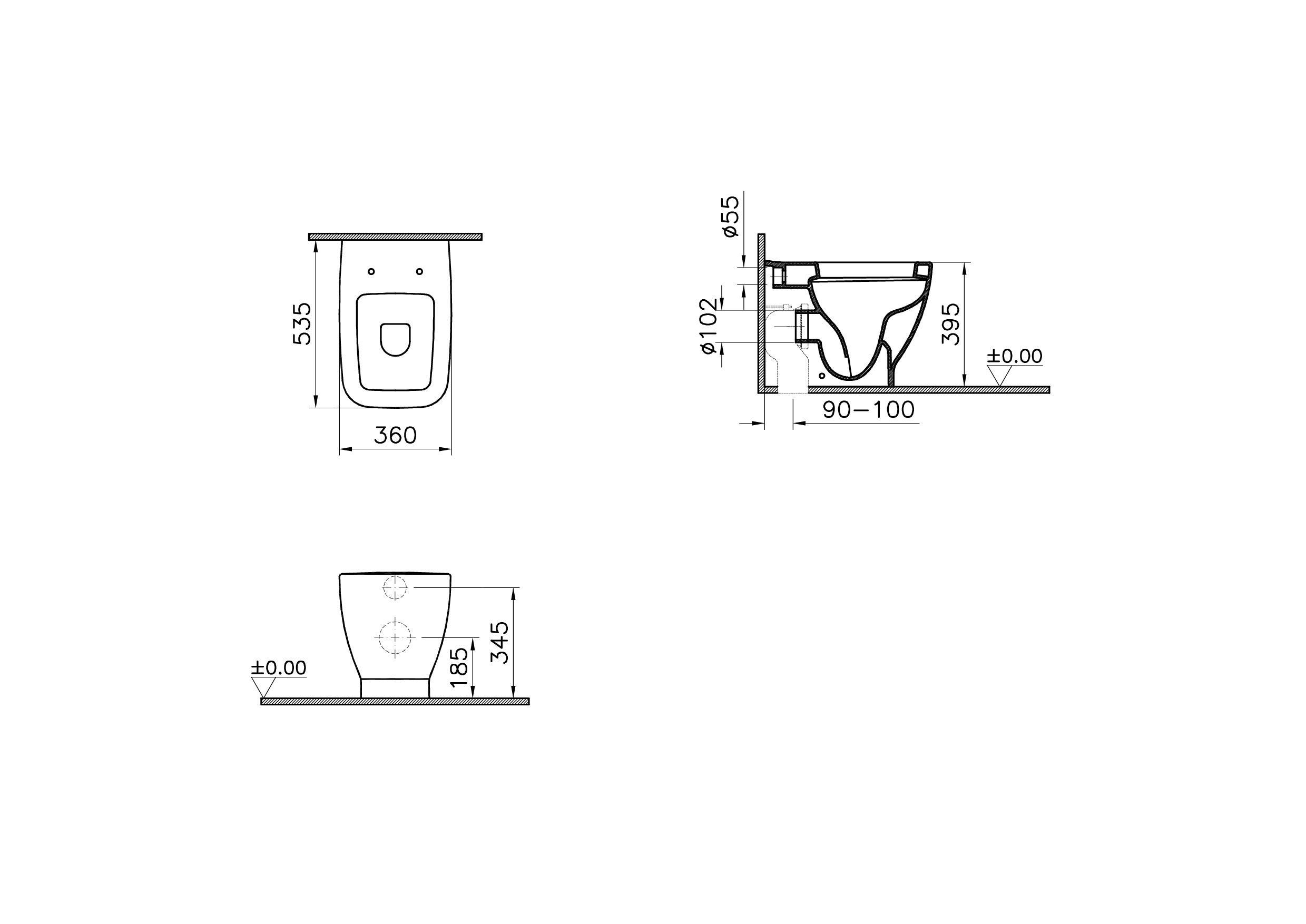 4393B003-0075 Биде Vitraglobal Shift - Вид №1