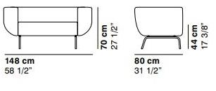 La Cividina Кресло из ткани с подлокотниками Couchette sun-id-1386723 - Вид №2