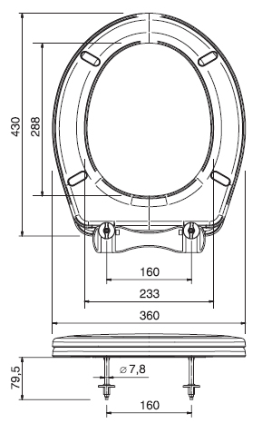 161420 Крышка сиденье для унитаза ОРИО  - Вид №1