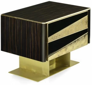 MARIONI Тумбочка прикроватная лакированная прямоугольная с ящиками Vincent 02728p