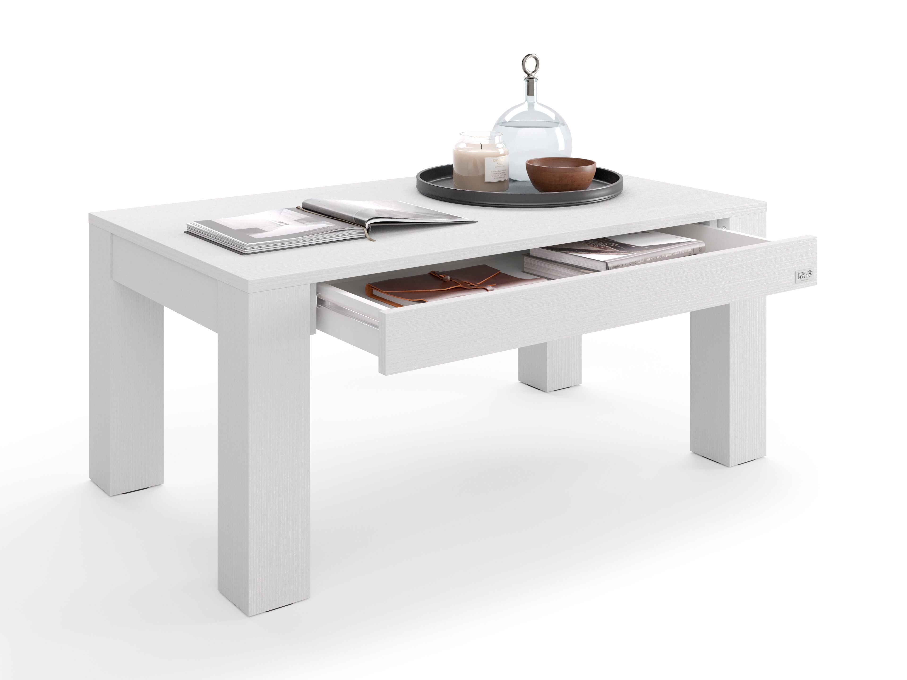 Прямоугольный журнальный столик из белого ясеня для гостиной Mobili Fiver Rachele ARCH-00071666 - Вид №1