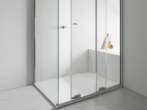 Угловая душевая кабина с раздвижной дверью